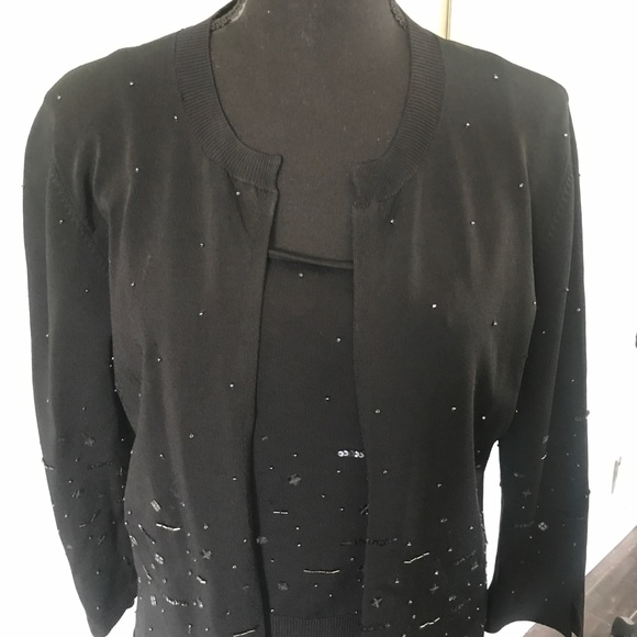Nicole Miller Beaded Cardigan Set Size Large - Picture 3 of 7